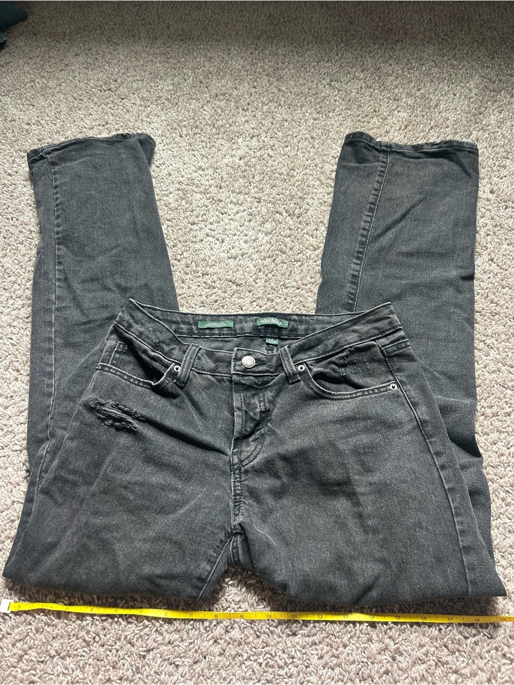 Black Women's Low-Rise Flare Jeans